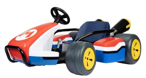 Carro de carrera Mario Kart Ride-On Racer Car de 24 voltios retirado del mercado