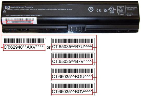 Recalled lithium-ion battery with bar codes indicated