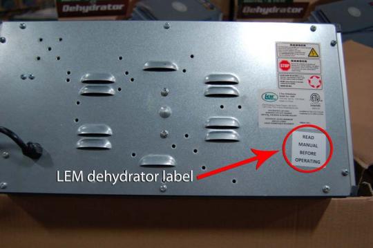 LEM dehydrator label