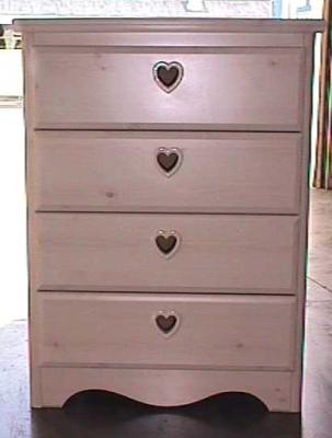 Light Brown Dresser with Heart Shaped Handles