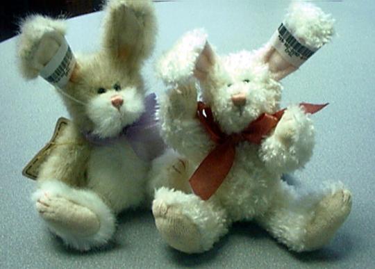 Recalled plush rabbit toys: Natalie Nibblenose and Nickie Nibblenose