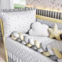 Recalled 6-Piece Yellow and Gray Braided Starry Crib Bedding Set, 156411