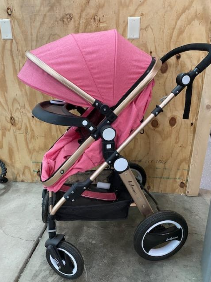 pink buggies and strollers