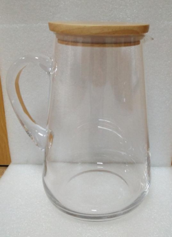 Miles Glass Pitchers with Wood Lid