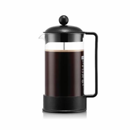 Bodum French Press coffee makers with 8-cup and 12-cup replaceable glass carafes (Bistro, Brazil, Caffettiera, Chambord, Crema, Java, Jesper, and Kenya models)
