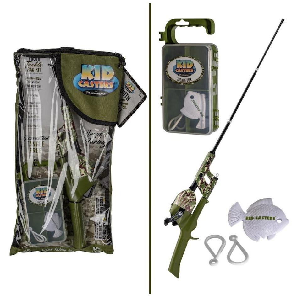 Kids Fishing Pole and 66 Piece Tackle Box Kit - Durable Youth