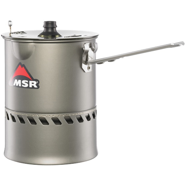 Olla retirada del mercado con el accesorio MSR Reactor (con capacidad para un litro y 1,7 litros)