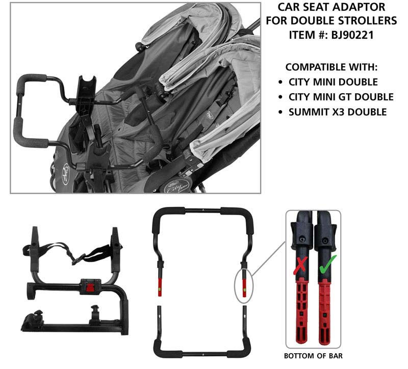 city mini double stroller car seat adapter