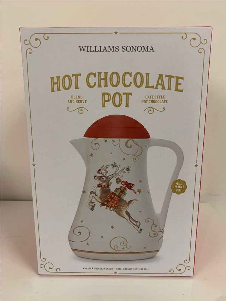 Williams Sonoma Hot Chocolate Pot and Hot Chocolate Tin Set
