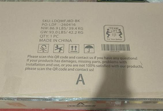 “SKU: LDQMFJ8D-BK” is printed on the product packaging