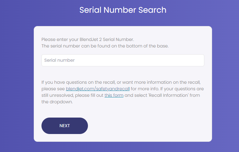 BlendJet 4 8 BlendJet 2 CPSC Gov   Blendjet2 Serial Search 