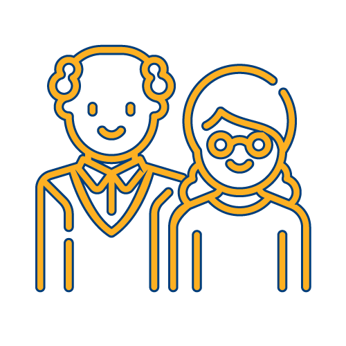 icon of a male and female older adult 