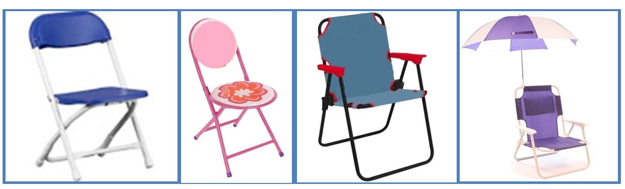 Examples of children’s folding chairs