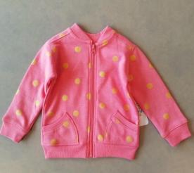 Pink with yellow polka-dot girls bomber jacket