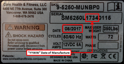 SKU and Serial Card Located on the rear frame