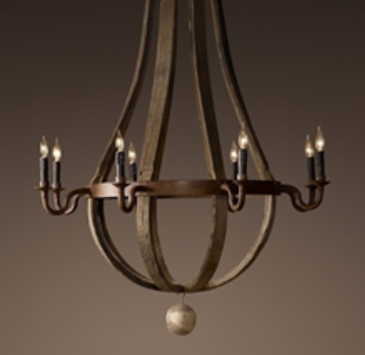 Recalled 8-Arm Wine Barrel Chandelier 