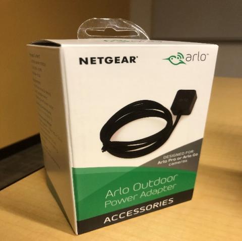 A view of the aftermarket outdoor power adapter packaging