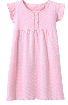 Recalled Auranso Official childrena??s nightgown a?? short sleeves,  pink with white heart print