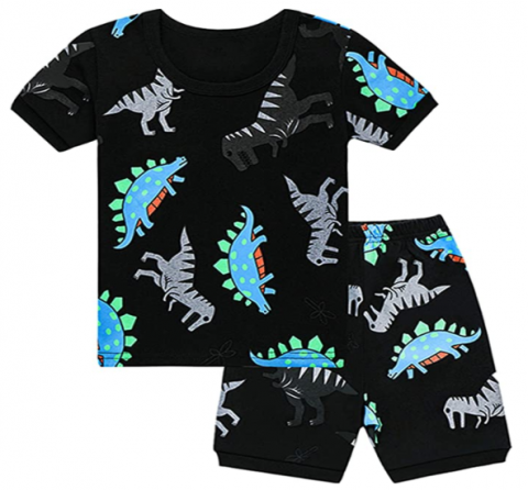 Recalled Tkala Fashion childrena??s pajamas a?? short sleeves, multi-color dinosaur print