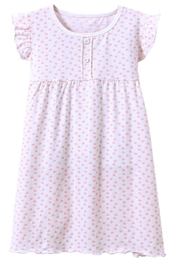 Recalled Auranso Official childrena??s nightgown a?? short sleeves, white with pink heart print