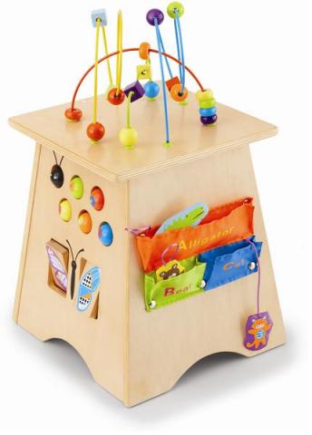 wooden activity cube target