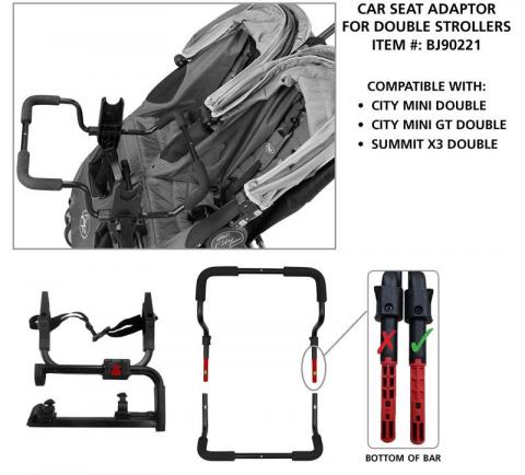 double jogging stroller with car seat adapter