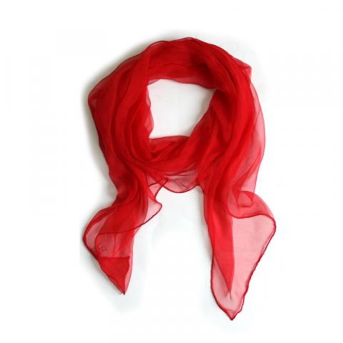 women's red silk scarf