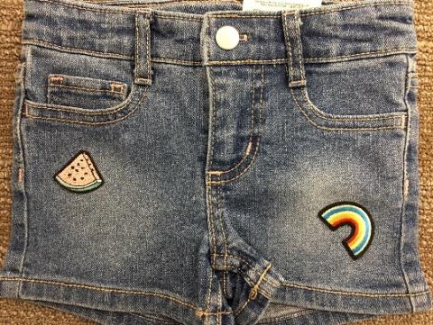 Okie Dokie Denim Patches Shortie shorts