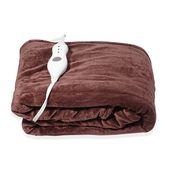 Brown Electric Heated Micro Plush Flannel Sherpa Throw Blanket (50x60 in)