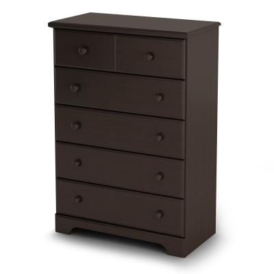 Summer Breeze style 5-drawer chest in chocolate 