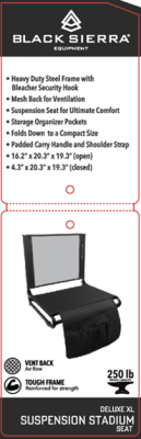 Recalled AMX Global Portable Folding Stadium Seats (packaging)