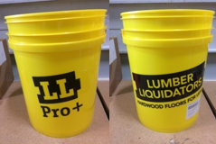 Recalled 5-Gallon Mixing Bucket without cautionary warning label.