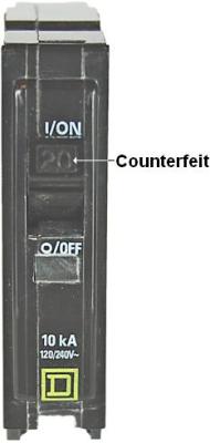 Recalled Counterfeit Square D Circuit Breaker