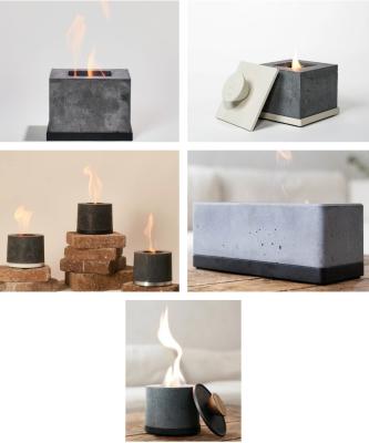 FLIKRFIRE Tabletop Fireplaces - square, round, XL, and mini models