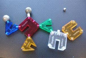 Magnets and pieces from recalled Magnetix Magnetic Building Set