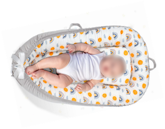 Recalled Mamibaby Baby Lounger in Rainbow print