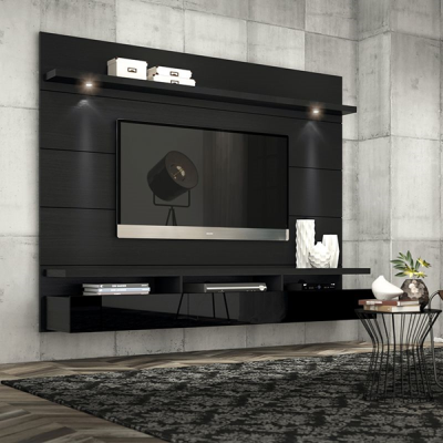 Recalled Manhattan Comfort Floating Wall Theater Entertainment Center and Panels 23700 - City 1.8 (23753 Black Gloss)