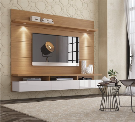 Recalled Manhattan Comfort Floating Wall Theater Entertainment Center and Panels 23700 - City 1.8 (23754 Maple Cream)