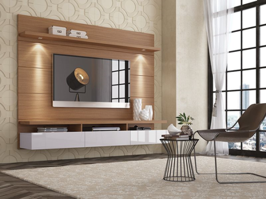 Recalled Manhattan Comfort Floating Wall Theater Entertainment Center and Panels 23800- Cabrini 2.2 (23854 Maple Cream)