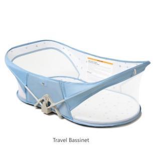 Recalled travel bassinet in blue without canopy