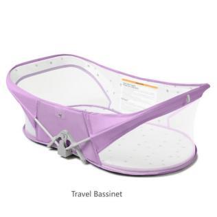 Recalled travel bassinet in pink without canopy