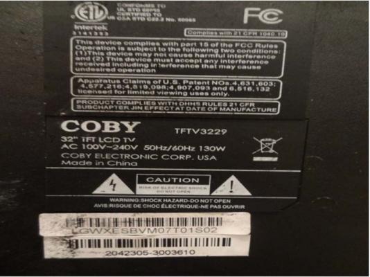 Thirteen Retailers Recall 32” Coby Flat Screen Televisions Due to Fire and  Burn Hazards | CPSC.gov