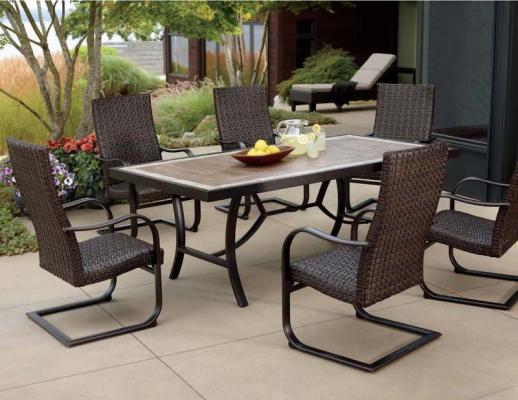 Tile top discount patio table set