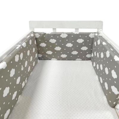 4 Pieces Surrounding Crib Bumpers Printed Pattern Baby Bed