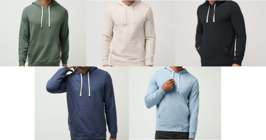 Recalled Men’s Cloud Hoodie 2.0s in Black, Moonbeam, Dark Olive, Ash Blue, and Mood Indigo