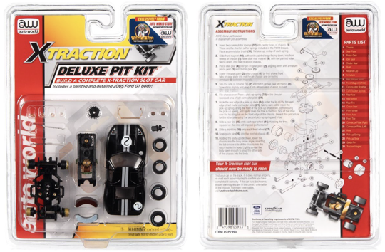 Recalled Auto World Xtraction Deluxe Pit Kit with 2005 Ford GT40 Body, Item# CP7990, UPC Code: 8-49398-05933-3, Date Code: 09/30/23CH1