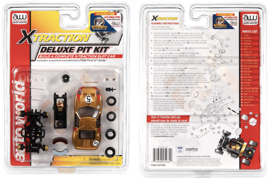 Recalled Auto World Xtraction Deluxe Pit Kit with 2005 Ford GT40 Body, Item# CP7991, UPC Code: 8-49398-05934-0, Date Code: 09/30/23CH1