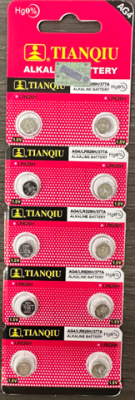 TIANQIU AG4 Alkaline Button Cell Batteries Pack (front)