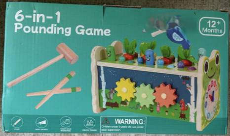 Recalled 6-in-1 Pounding Game Sold by Dmitoy (Front of Box)