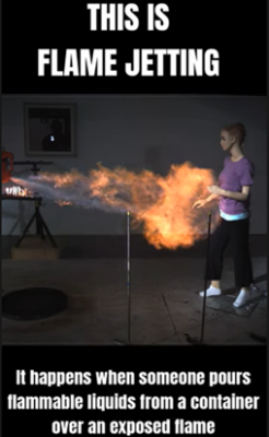 Image taken from CPSC Flame Jetting Safety Video